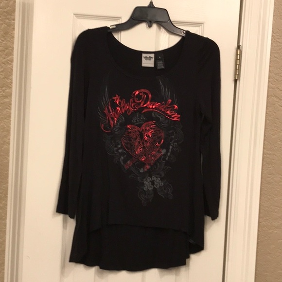 Women Harley Davidson Hi Lo Top Small - Picture 1 of 3